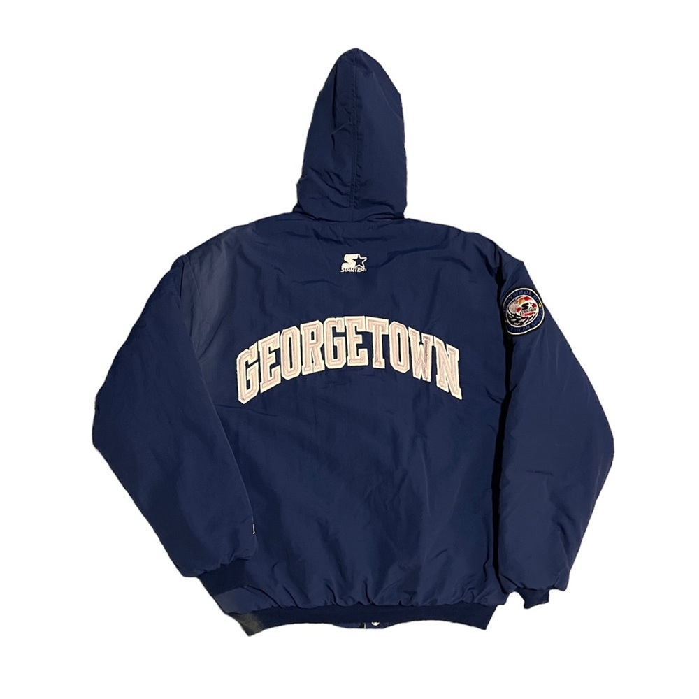 80s 90s HOYAS - GEORGETOWN University Vintage STARTER Jacket - Made in USA - Picture 2 of 7